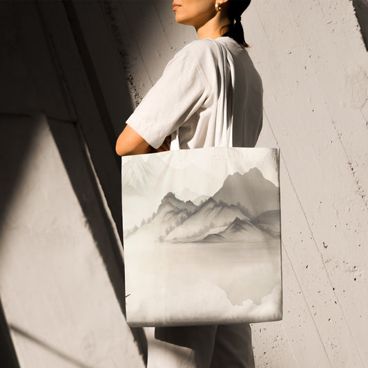 Feblilac Boat Landscape Canvas Tote Bag
