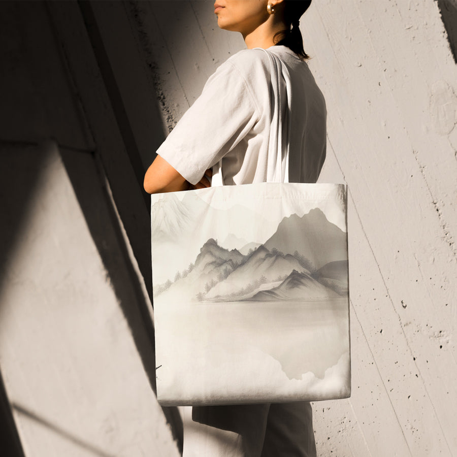 Feblilac Boat Landscape Canvas Tote Bag