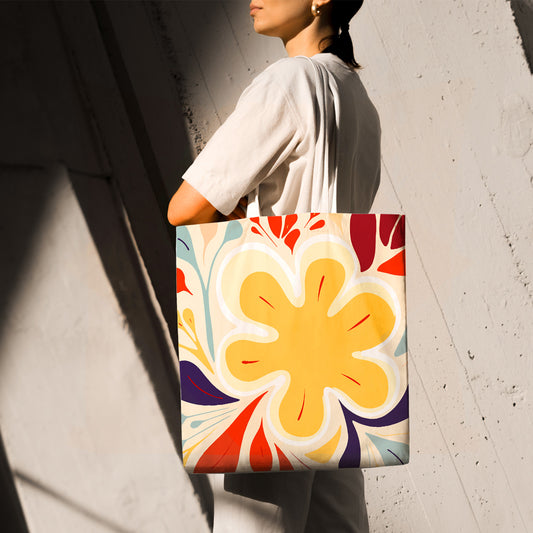 Feblilac Blooming Flower Canvas Tote Bag