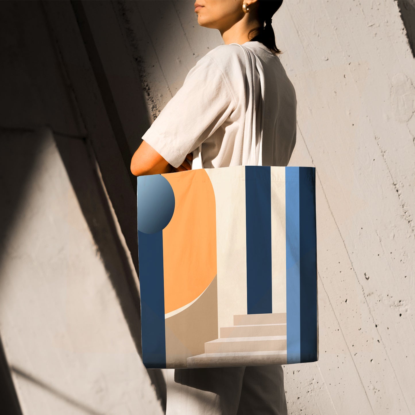 Feblilac Modern Simple Staircase Canvas Tote Bag