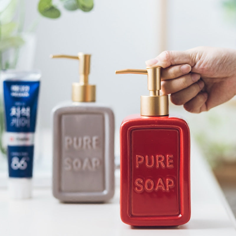 Ceramic Soap Dispenser, Cuboid Bottle for Kitchen Bathroom - view 4