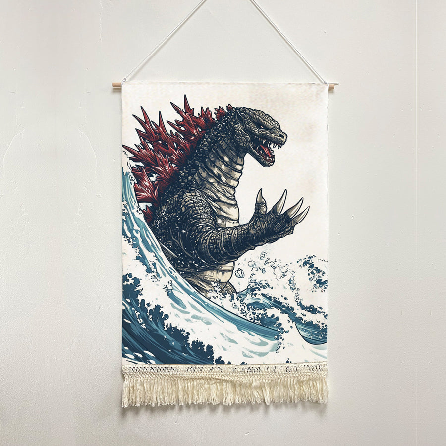 Feblilac Japanese Wave Monster Handmade Macrame Hanging Wall Decor Art - view 2