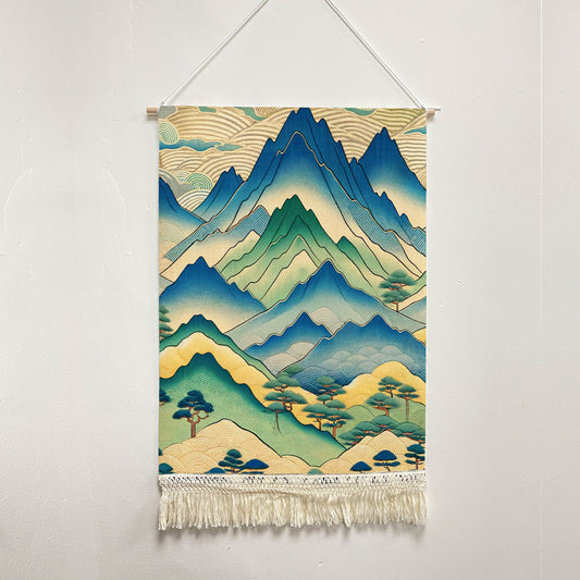 Feblilac Japanese Mountains Handmade Macrame Hanging Wall Decor Art