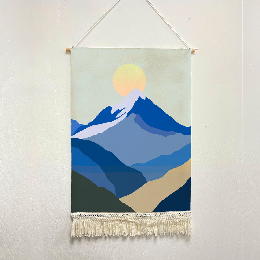 Feblilac the Snow Mountain of Sunrise Handmade Macrame Hanging Wall Decor Art - view 2