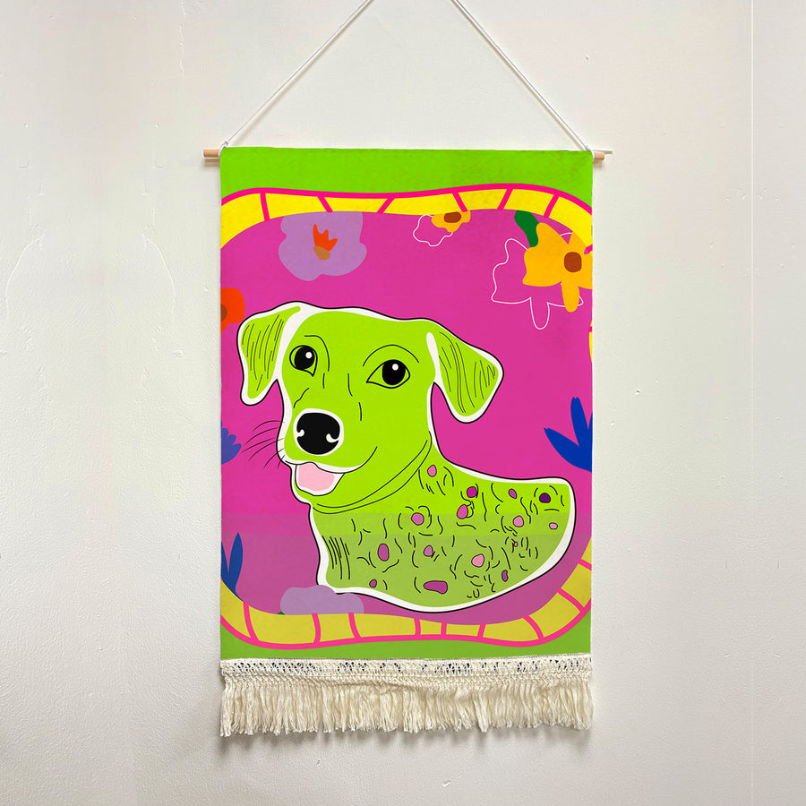 Feblilac Colorful Dog Handmade Macrame Hanging Wall Decor Art - view 2