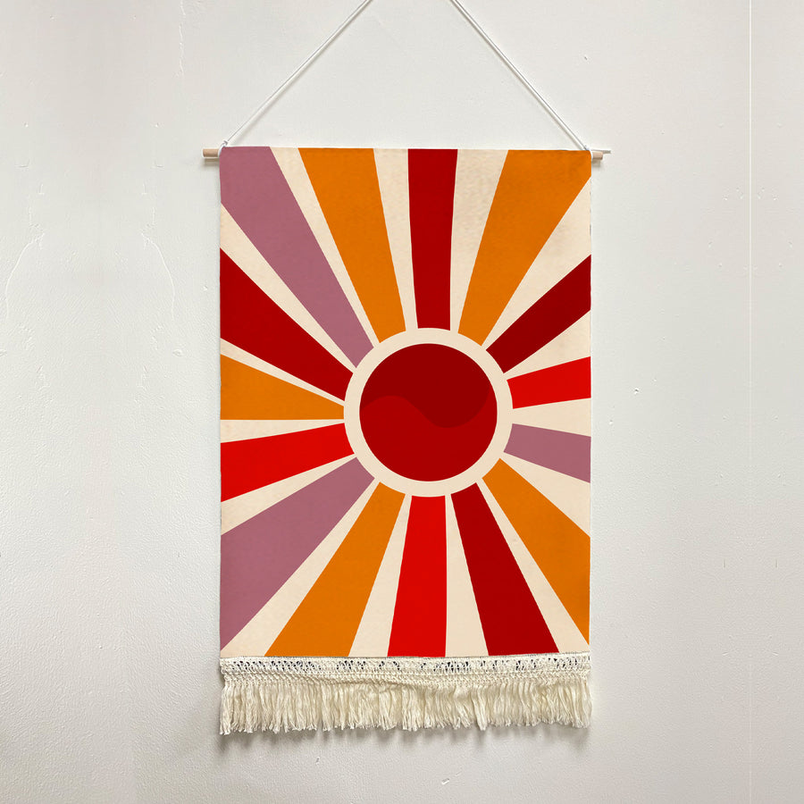 Feblilac Sun Rays Shining Handmade Macrame Hanging Wall Decor Art - view 2