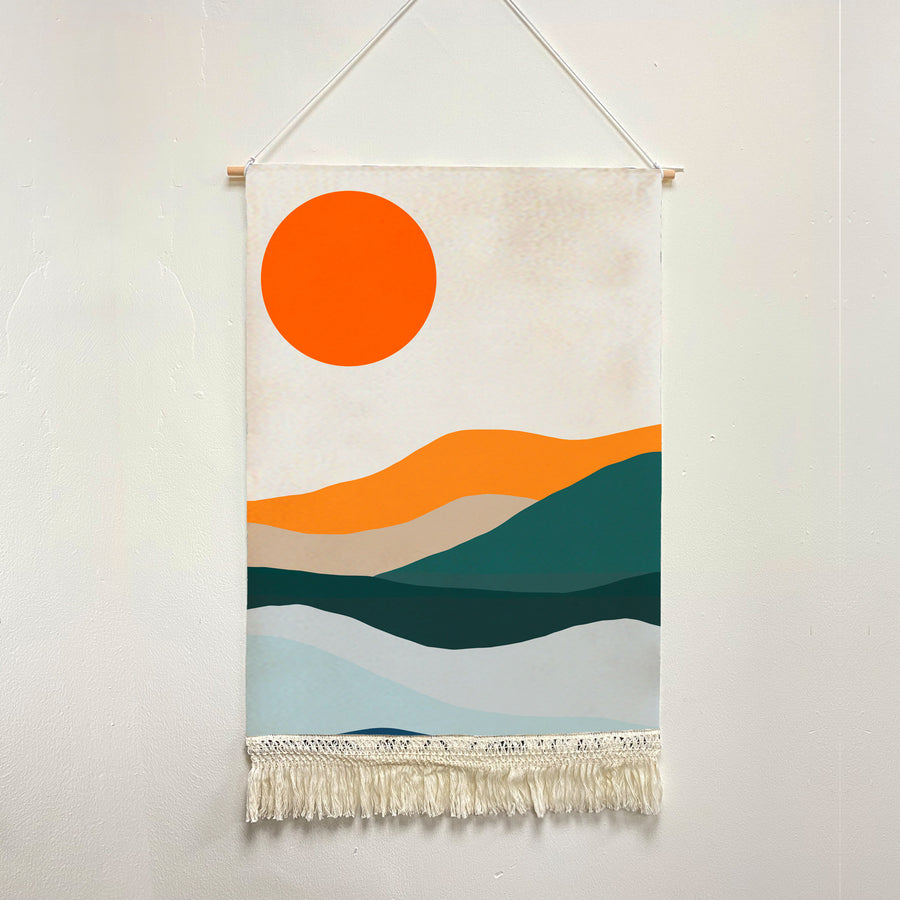 Feblilac Blue Mountains Handmade Macrame Hanging Wall Decor Art - view 2
