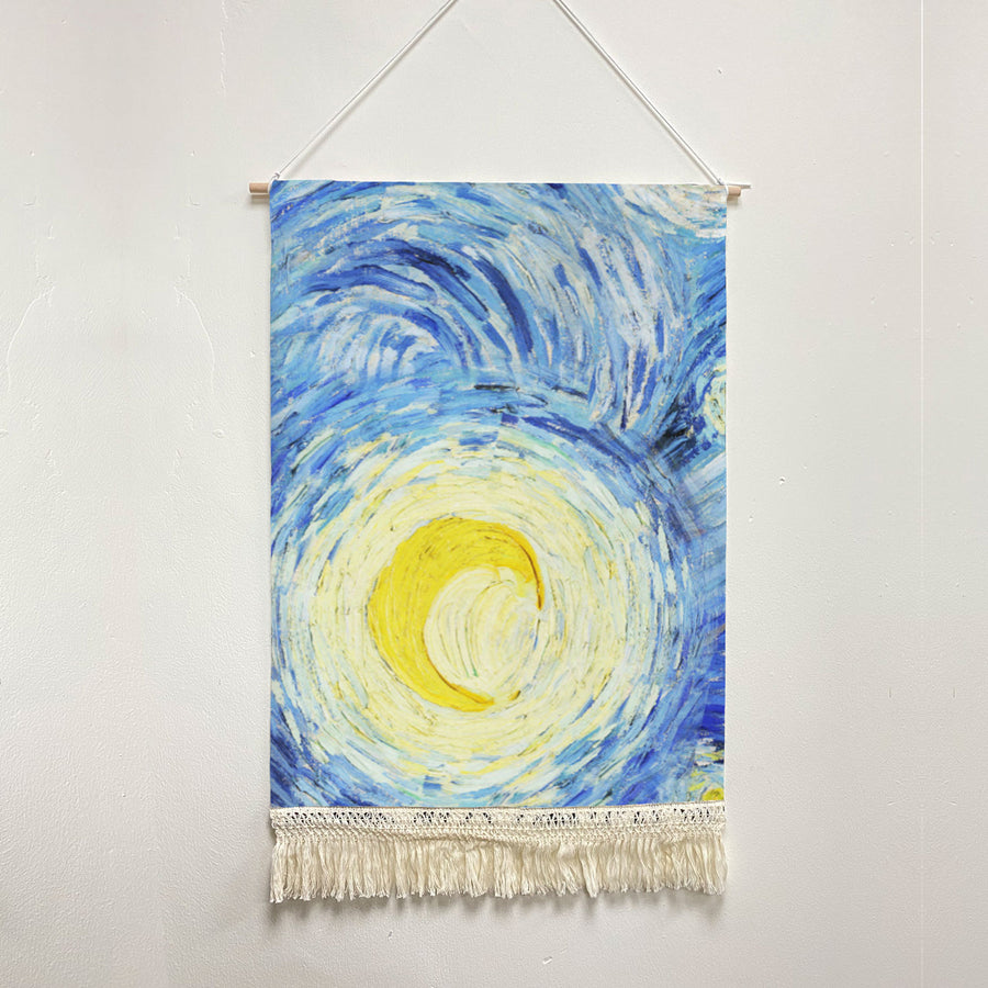 Feblilac Van Gogh Irregular Starry Sky Handmade Macrame Hanging Wall Decor Art