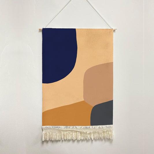 Feblilac Four Color Blocks Modern Abstract Handmade Macrame Hanging Wall Decor Art