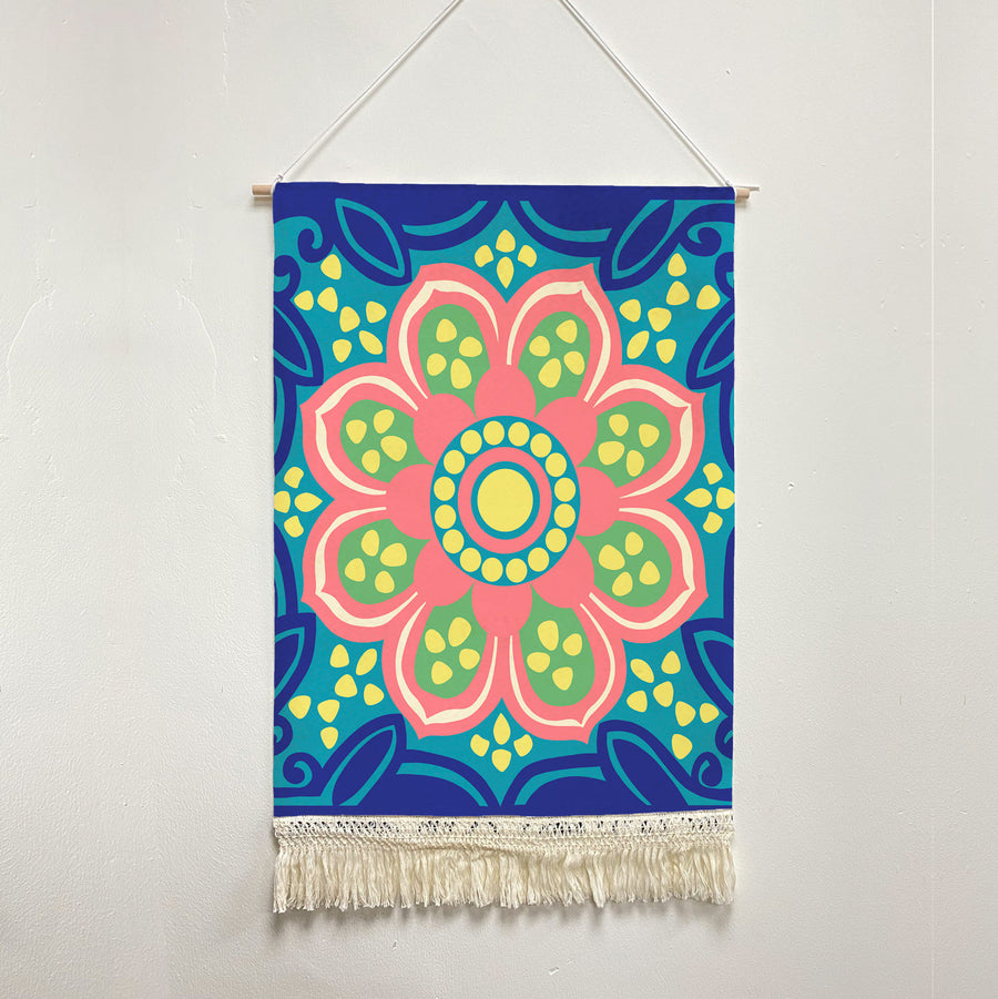 Feblilac Bohemian Lotus Handmade Macrame Hanging Wall Decor Art