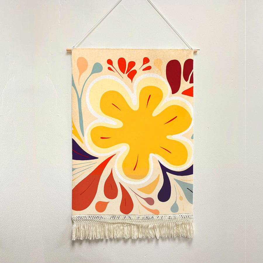 Feblilac Blooming Flower Handmade Macrame Hanging Wall Decor Art