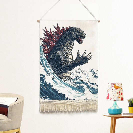 Feblilac Japanese Wave Monster Handmade Macrame Hanging Wall Decor Art