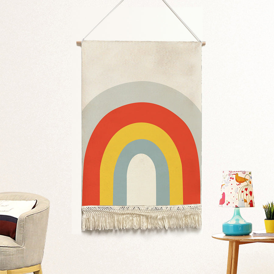 Feblilac Super Big Rainbow Handmade Macrame Hanging Wall Decor Art - view 2