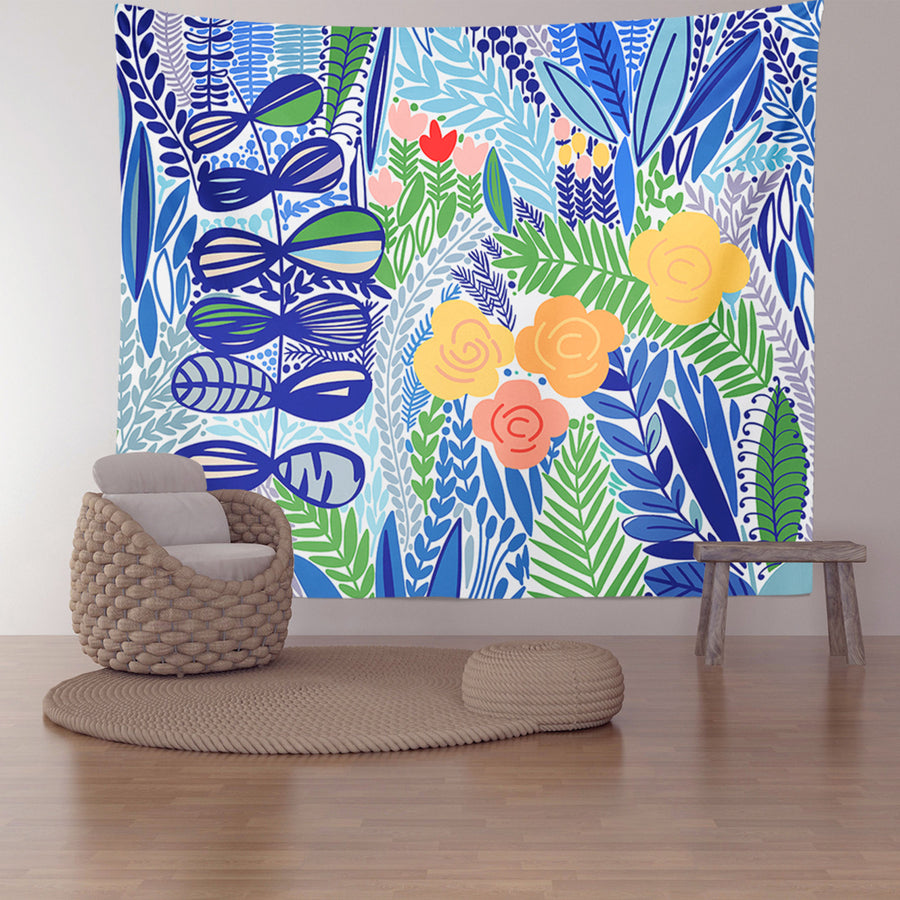 Feblilac Tropical Leaves Tapestry Wall Decor