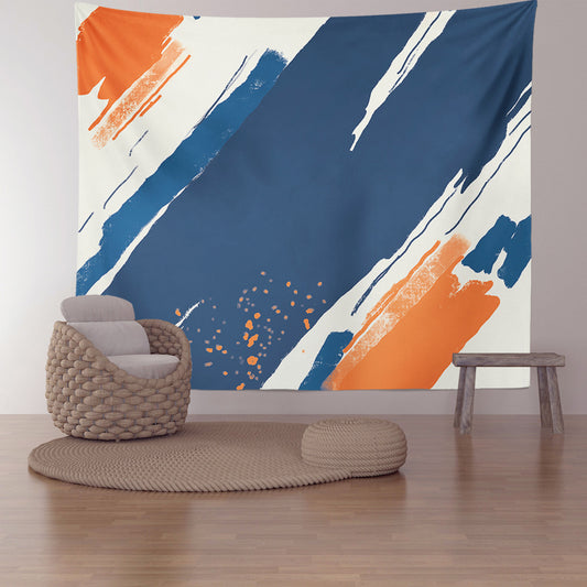 Feblilac Paint Blue Orange Tapestry Wall Decor