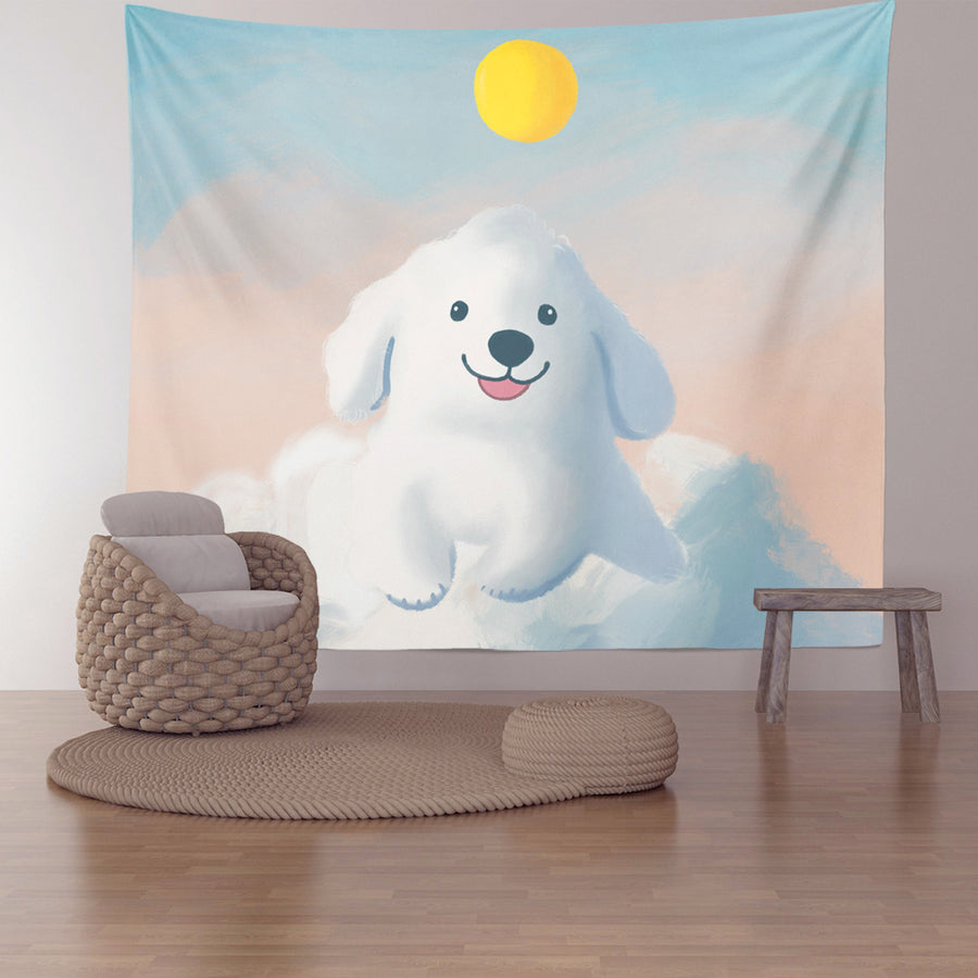 Feblilac Cloud Dog Tapestry Wall Decor