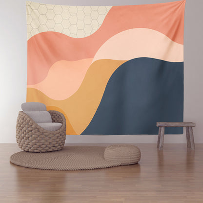 Feblilac Six-Color Wave Mountain Tapestry Wall Decor