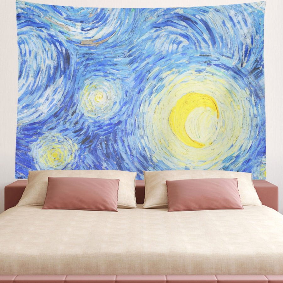 Feblilac Van Gogh Irregular Starry Sky Tapestry Wall Decor - view 2