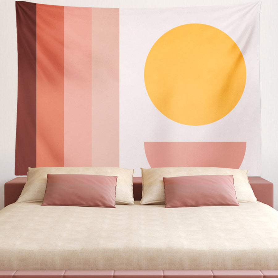 Feblilac Pink Sun Stripes Tapestry Wall Decor - view 2