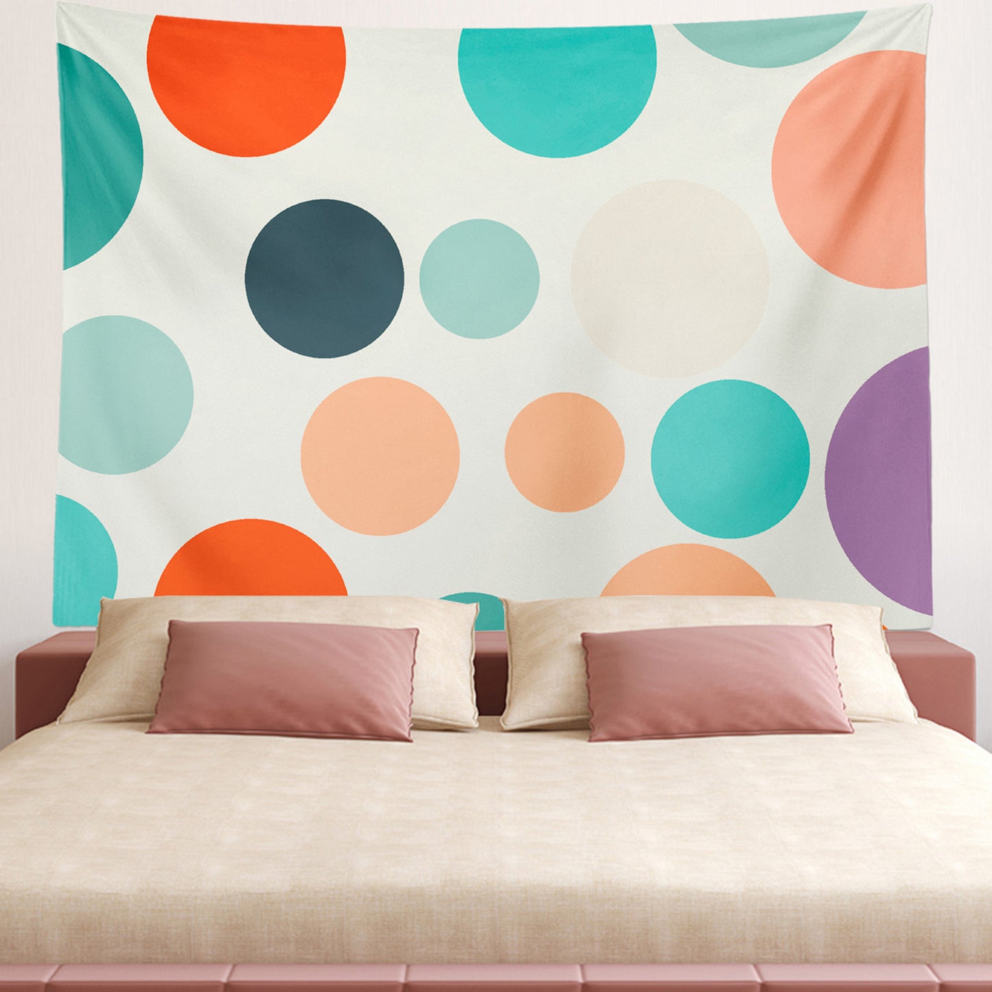 Feblilac Colorful Polka Dots Tapestry Wall Decor