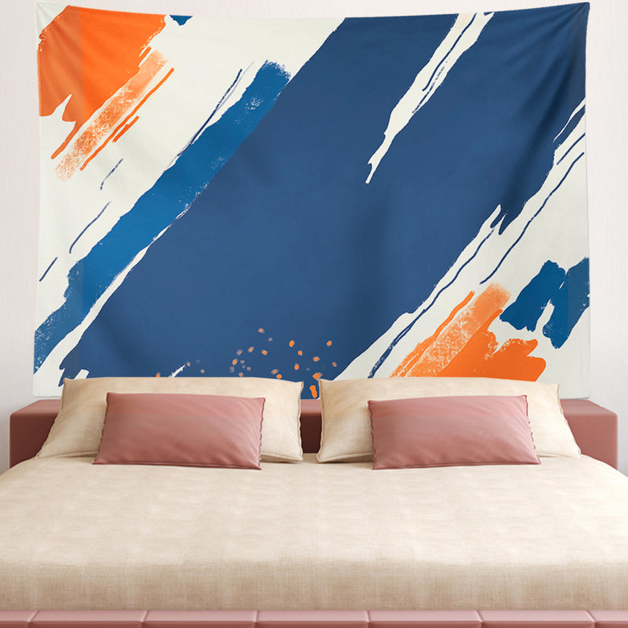 Feblilac Paint Blue Orange Tapestry Wall Decor - view 2