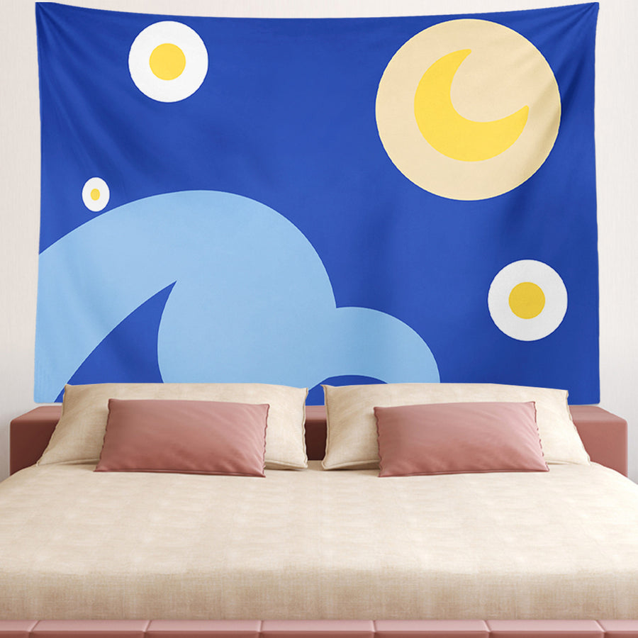 Feblilac Simple Strokes of Starry Sky Tapestry Wall Decor - view 2