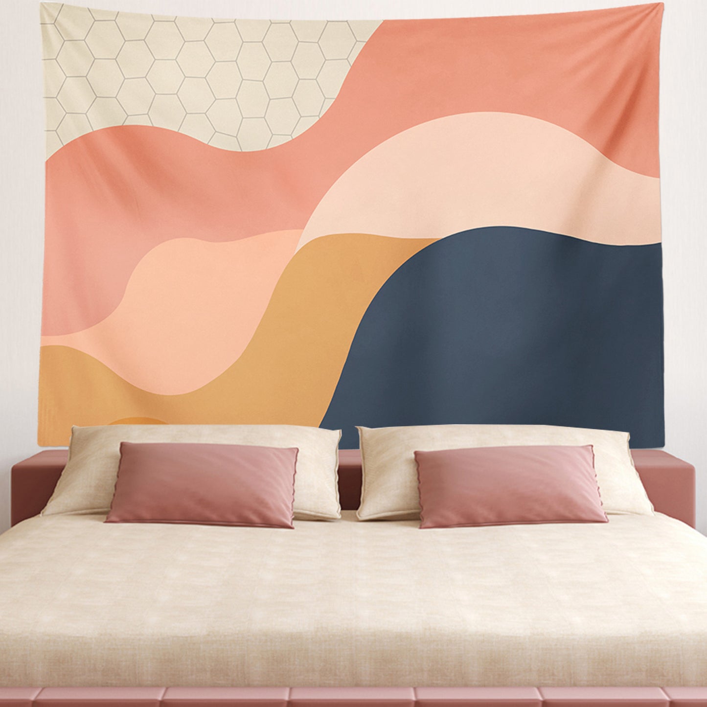 Feblilac Six-Color Wave Mountain Tapestry Wall Decor