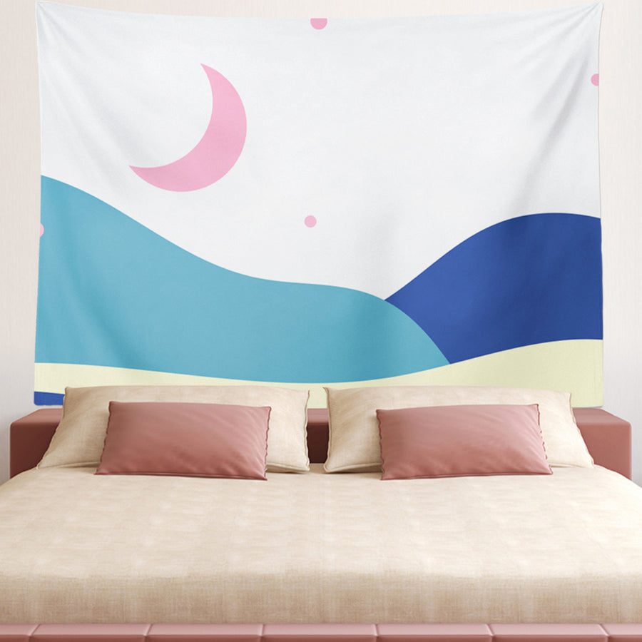 Feblilac Blue Pink Night Starry Sky Tapestry Wall Decor - view 2