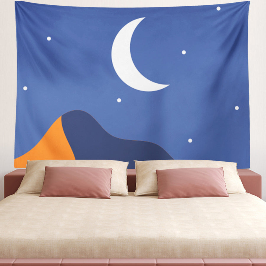 Feblilac Stars Moon and Mountains Tapestry Wall Decor - view 2