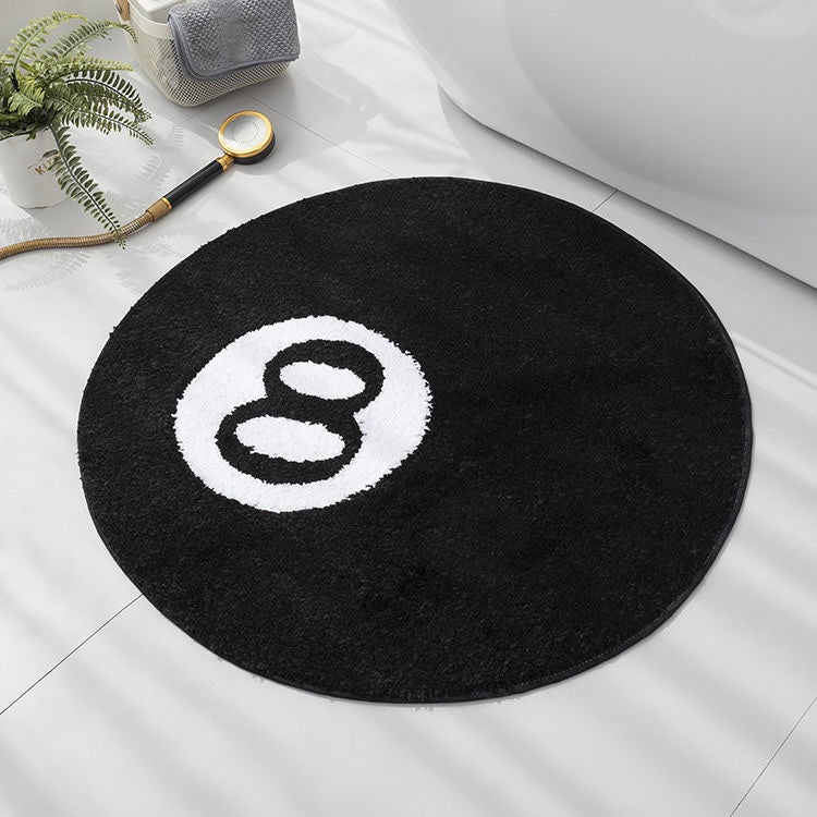 Feblilac Black 8 Ball Round Tufted Bath Mat - view 2