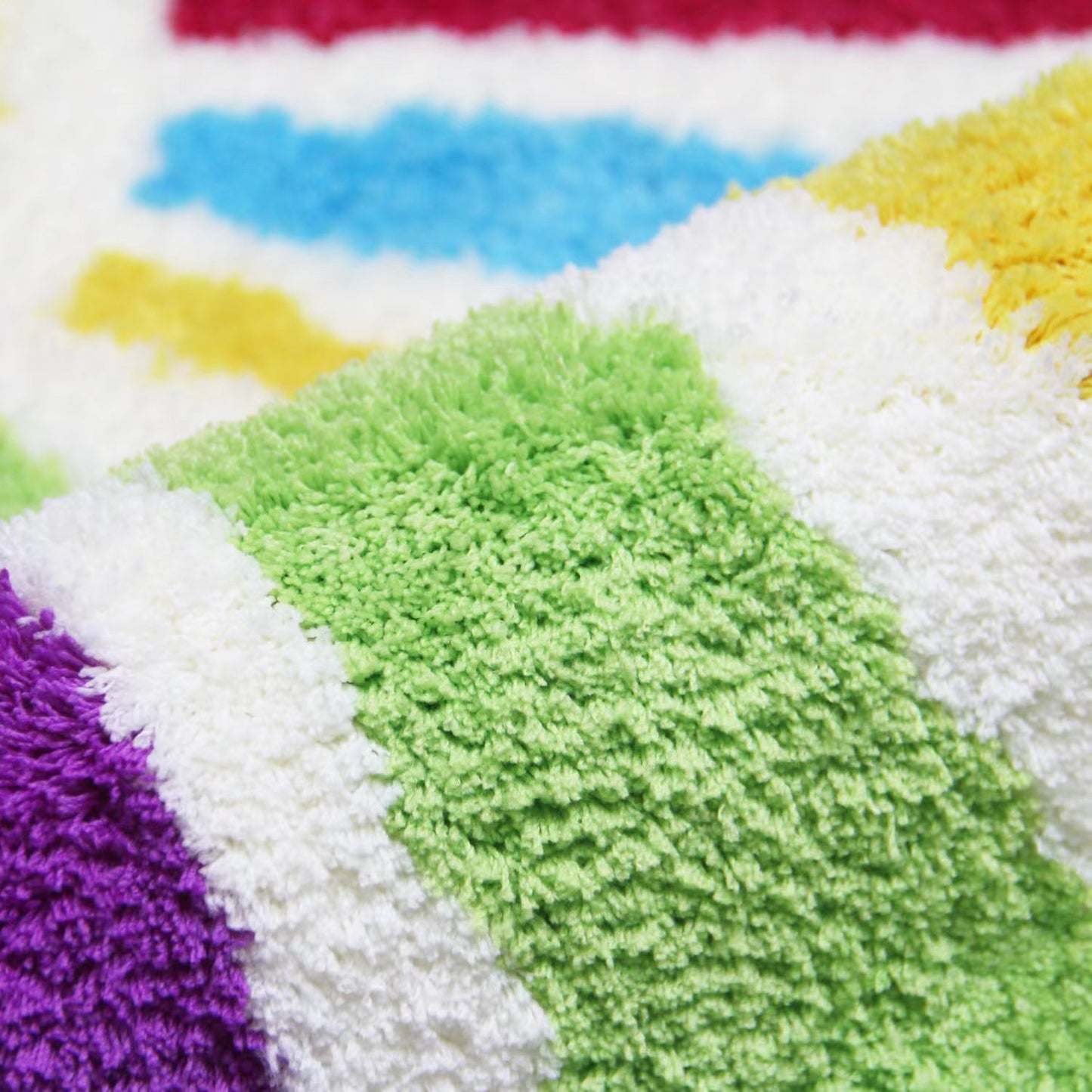 Feblilac Rainbow Sun Rays Tufted Bath Mat