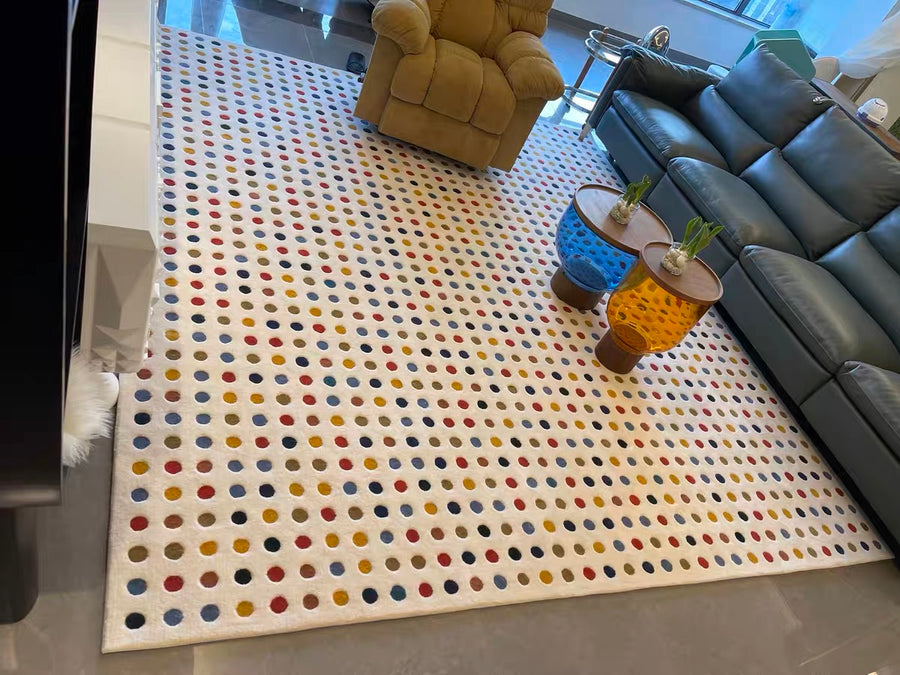Feblilac Colorful Dots Art Carpet for Living Room - view 2