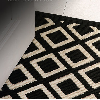 Feblilac Checkerboard Home Entry Door Mat, Home Door Porch, Dust Removal and Wear-resistant Door Mat, Simple Water-absorbing and Non-slip Carpet