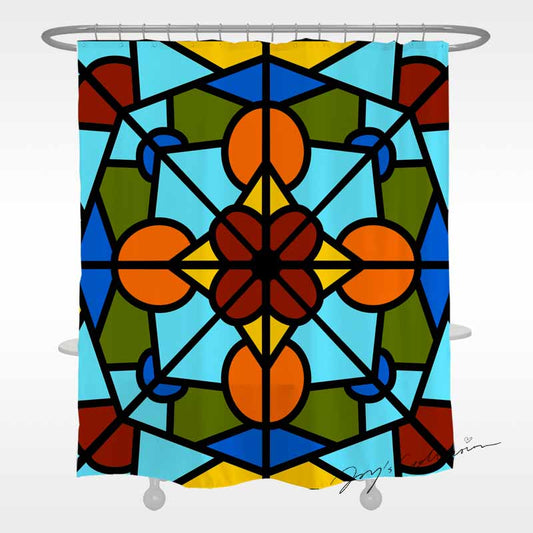 Feblilac Baroco Style Glasses Shower Curtain