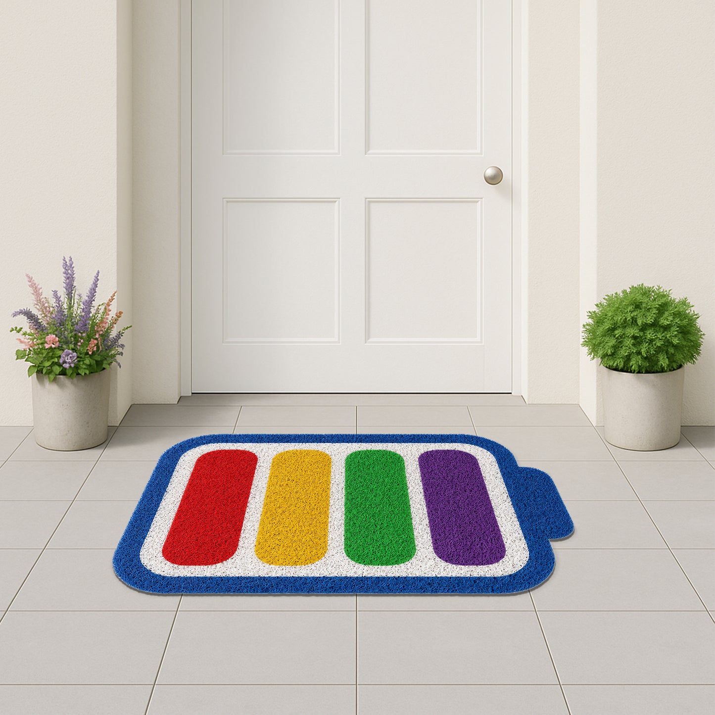 Feblilac Rainbow Battery PVC Coil Door Mat - Scene 5