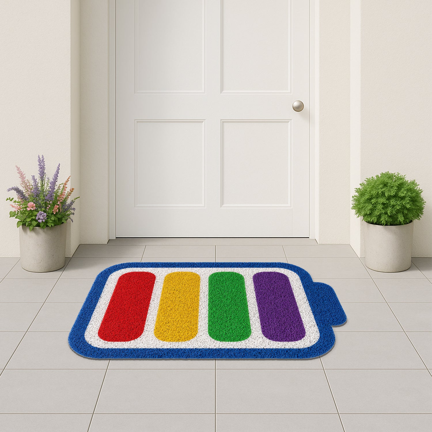 Feblilac Rainbow Battery PVC Coil Door Mat - Scene 5