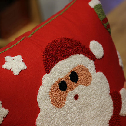 Christmas Snowman Pillow Cushion, Red Holiday Gift Home Decor