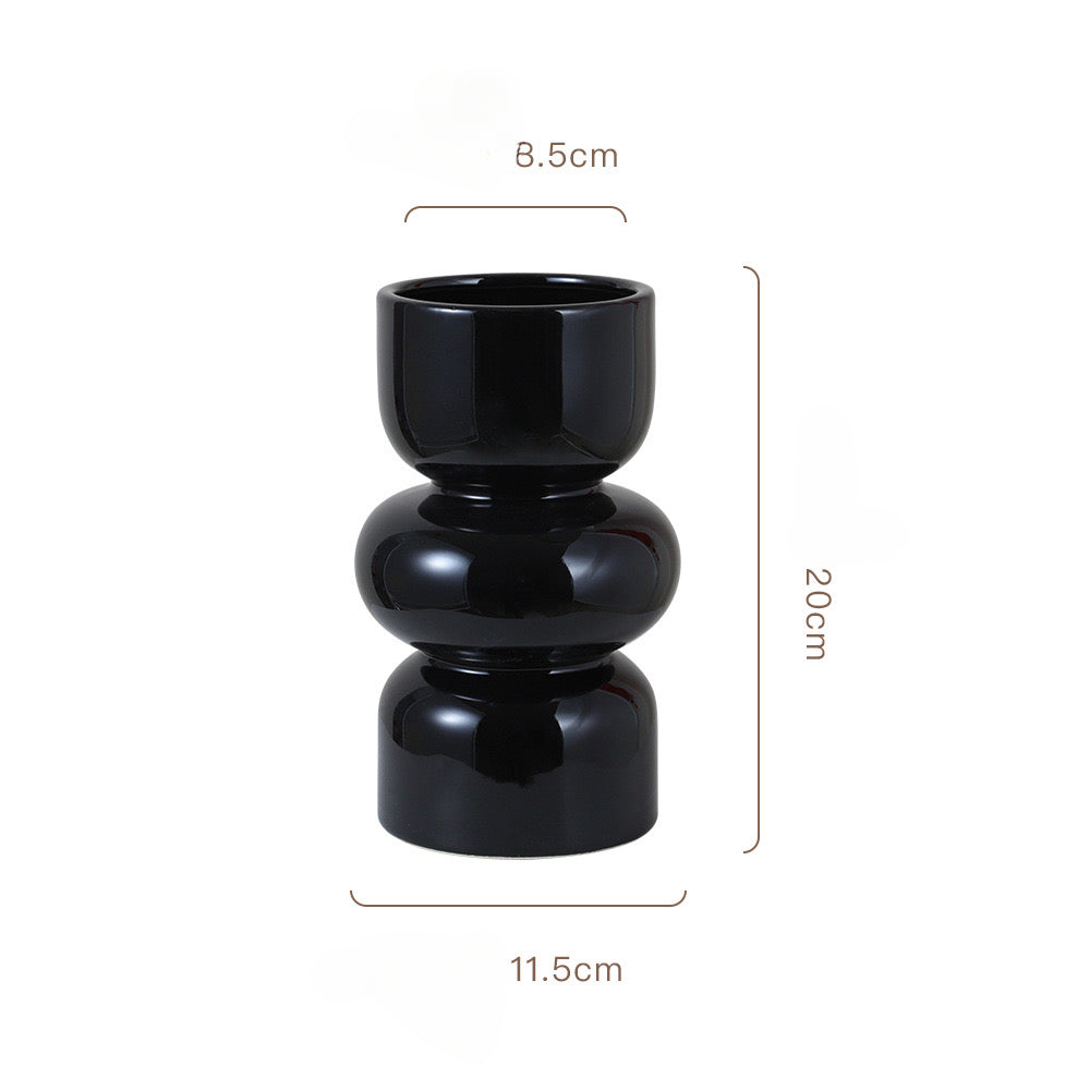 Feblilac Ins Style Retro Ceramic Vase Decorative Ornament Hydroponic Flower Arrangement Housewarming Wedding C - view 18