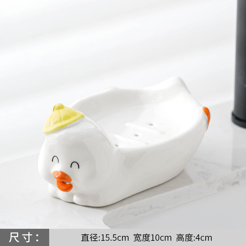 Feblilac Duck Elephant Soap Box for Bathroom