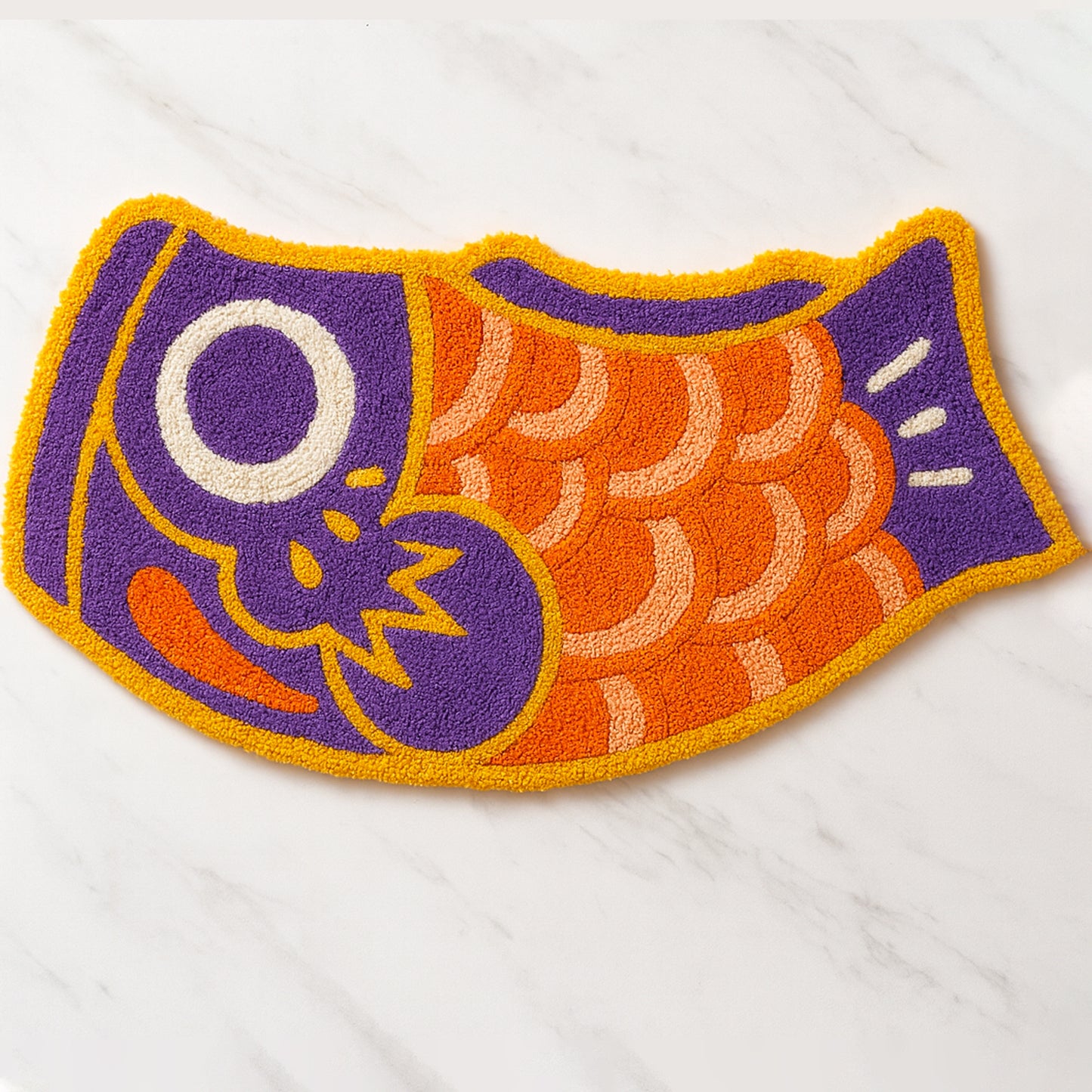 Feblilac Koi Fish Tufted Bath Mat – Colorful Non-Slip Absorbent Rug for Bathroom, Entryway & Bedroom