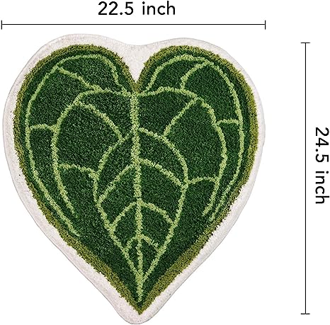 Feblilac Monstera Green Leaf Tufted Bath Mat - view 2