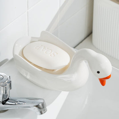 Feblilac Personalized Swan Bathroom Soap Box