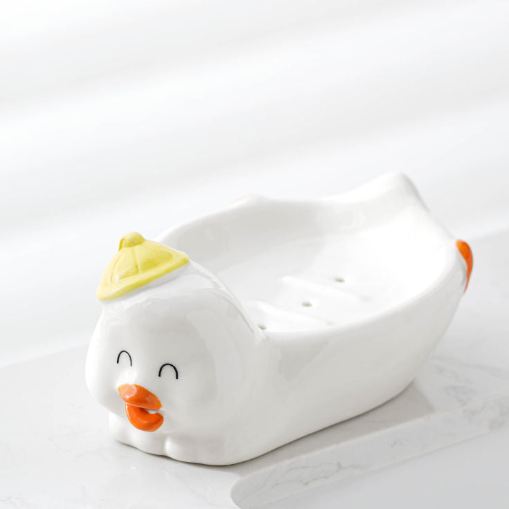 Feblilac Duck Elephant Soap Box for Bathroom