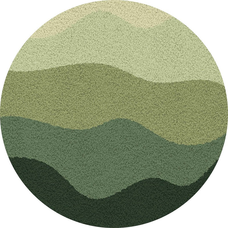 Feblilac Abstract Blue Wave Ocean Bath Mat Green Mountain Rug - view 13