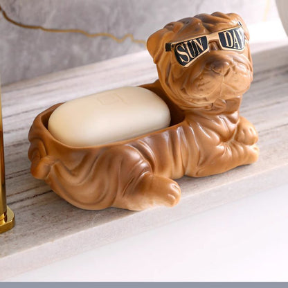 Feblilac Puppy Soap Box for Bathroom