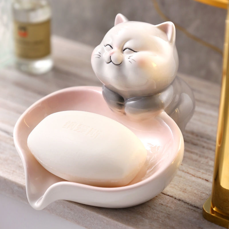 Feblilac Cat Soap Box for Bathroom - view 3