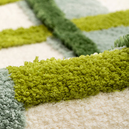 Feblilac Green Plush Rug for Bedroom and Living Room Sofa & Coffee Table Area, Field Forest Style