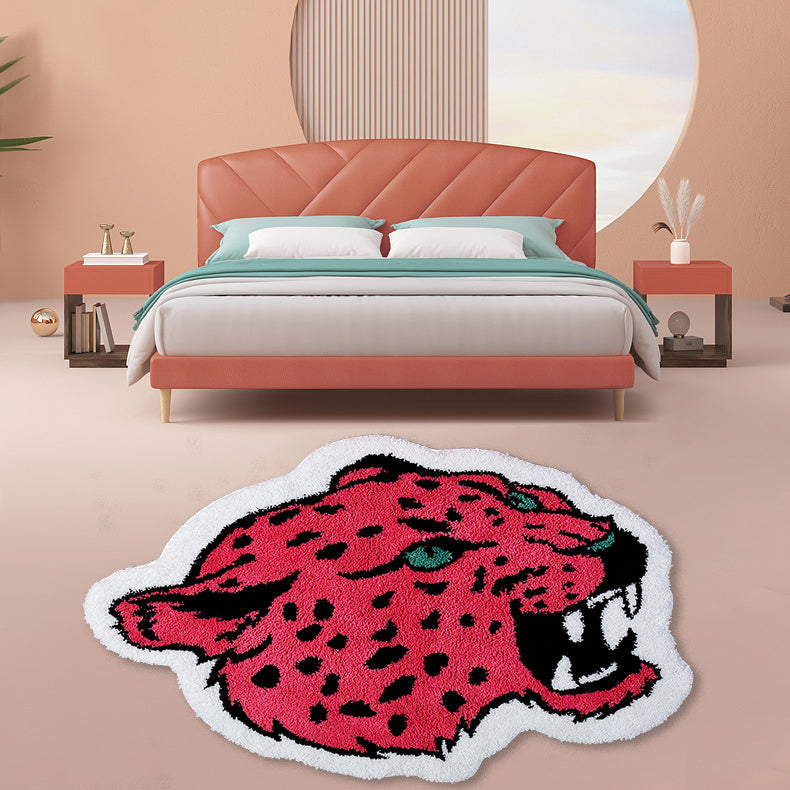 Cute Pink Leopard Head Mat for Bedroom Bathroom Living Room