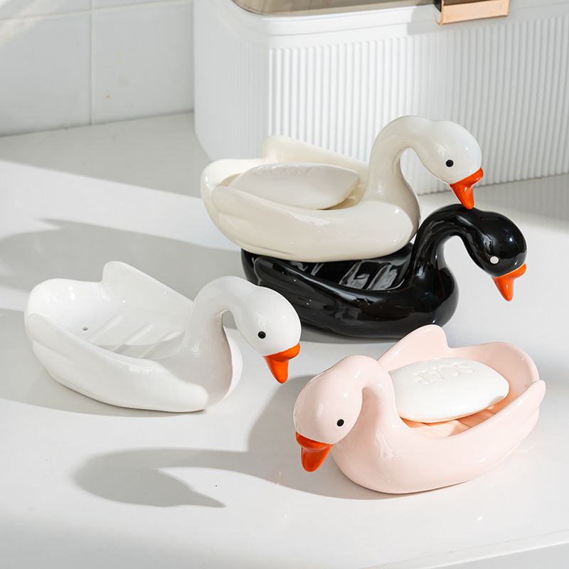 Feblilac Personalized Swan Bathroom Soap Box