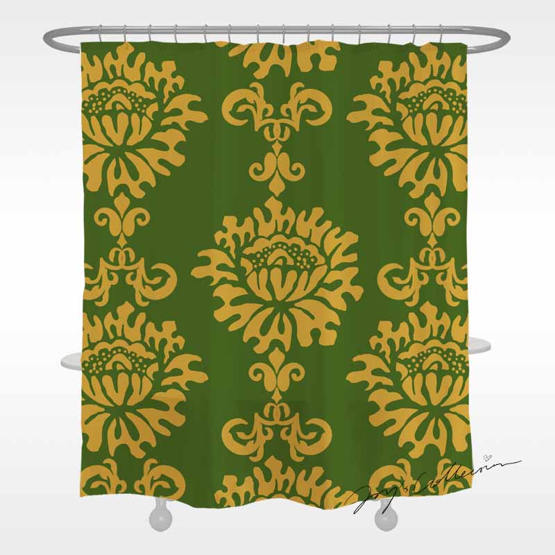 Feblilac Baroque Style One Big Flower Shower Curtain